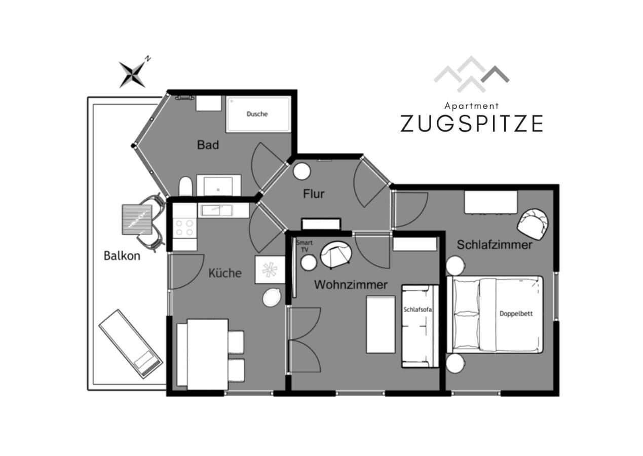 Das Bergquartier - Ferienwohnung Zugspitze โอเบอร์เอา ภายนอก รูปภาพ